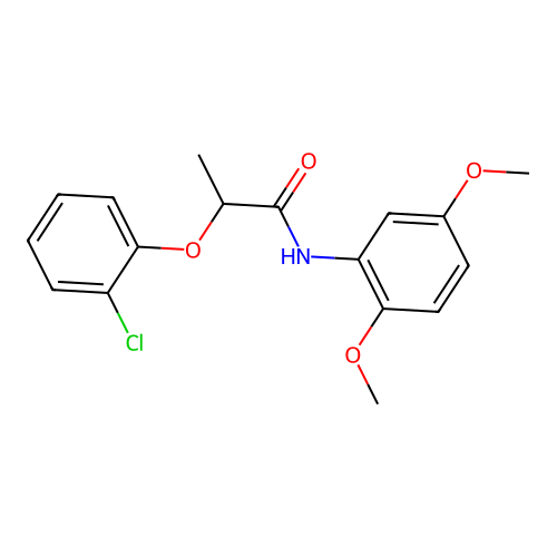 2-(2-chlorophenoxy)-N-(2,5-dimethoxyphenyl)propanamide structure