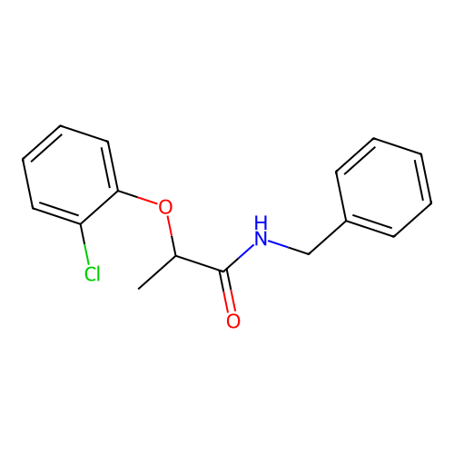 N-benzyl-2-(2-chlorophenoxy)propanamide structure