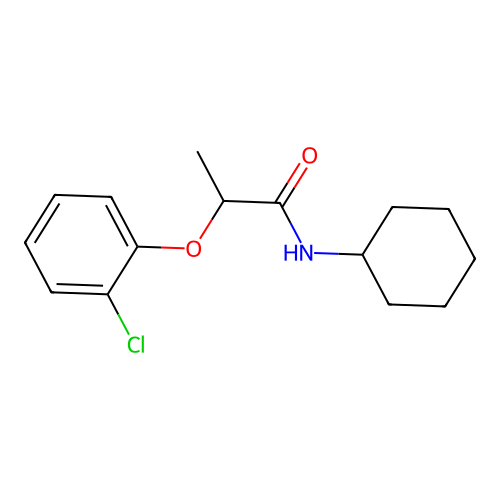 2-(2-chlorophenoxy)-N-cyclohexylpropanamide structure