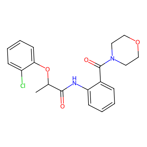 2-(2-chlorophenoxy)-N-[2-(morpholine-4-carbonyl)phenyl]propanamide structure