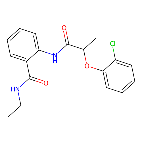 2-{[2-(2-chlorophenoxy)propanoyl]amino}-N-ethylbenzamide structure
