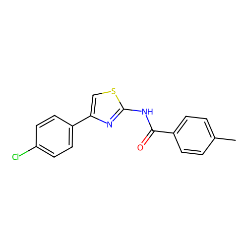 N-[4-(4-chlorophenyl)-1,3-thiazol-2-yl]-4-methylbenzamide structure