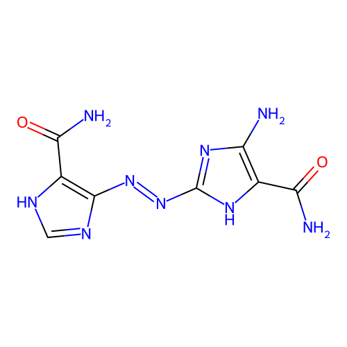 (2E)-5-amino-2-[(5-carbamoyl-1H-imidazol-4-yl)hydrazinyliden structure