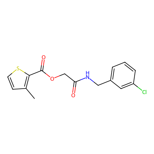 2-((3-Chlorobenzyl)amino)-2-oxoethyl 3-methylthiophene-2-carboxylate structure
