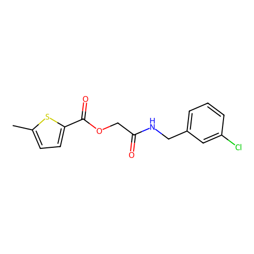 [2-[(3-Chlorophenyl)methylamino]-2-oxoethyl] 5-methylthiophene-2-carboxylate structure