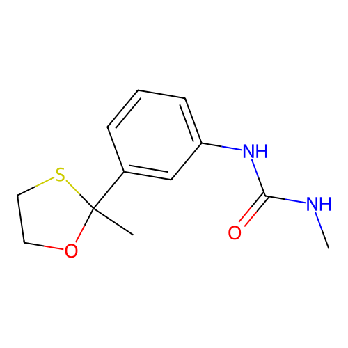 1-Methyl-3-[3-(2-methyl-1,3-oxathiolan-2-yl)phenyl]urea structure