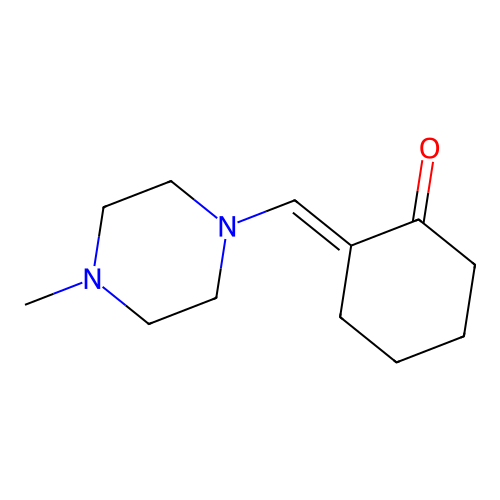 (2E)-2-[(4-methylpiperazin-1-yl)methylidene]cyclohexan-1-one structure