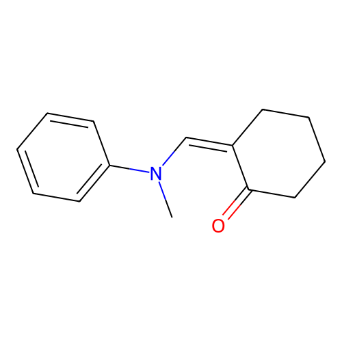 2-[(N-methylanilino)methylidene]cyclohexan-1-one structure