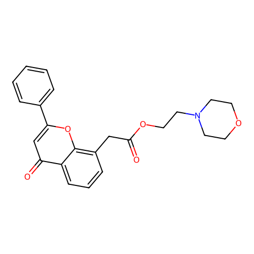 2-Morpholin-4-ylethyl 2-(4-oxo-2-phenylchromen-8-yl)acetate structure