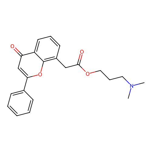 3-(Dimethylamino)propyl 2-(4-oxo-2-phenylchromen-8-yl)acetate structure