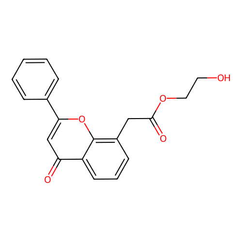 2-Hydroxyethyl (4-oxo-2-phenyl-4H-1-benzopyran-8-yl)acetate structure