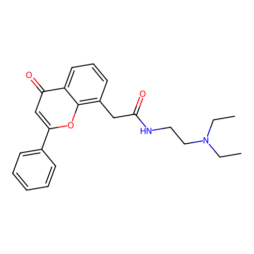 N-[2-(diethylamino)ethyl]-2-(4-oxo-2-phenylchromen-8-yl)acetamide structure