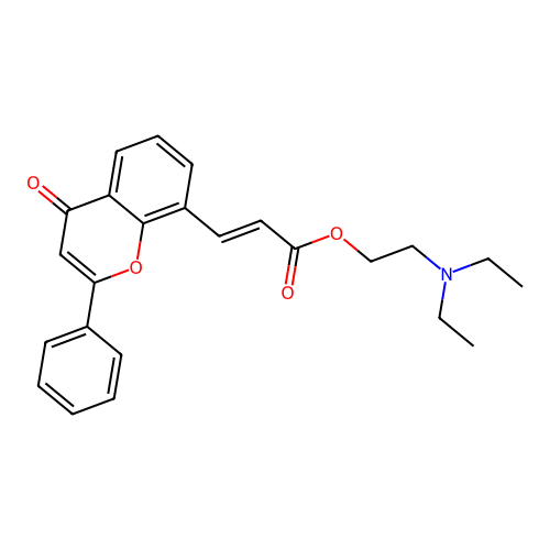 2-(diethylamino)ethyl (Z)-3-(4-oxo-2-phenylchromen-8-yl)prop structure