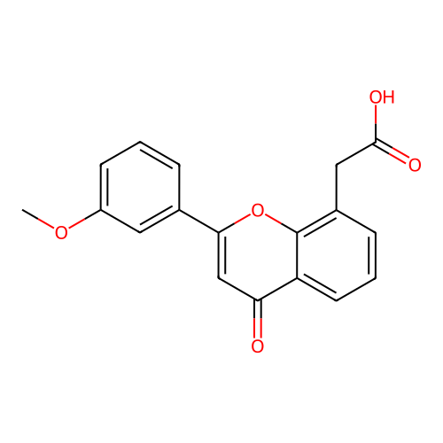 4H-1-Benzopyran-8-acetic acid, 2-(3-methoxyphenyl)-4-oxo- structure