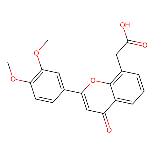 [2-(3,4-Dimethoxyphenyl)-4-oxo-4H-1-benzopyran-8-yl]acetic acid structure