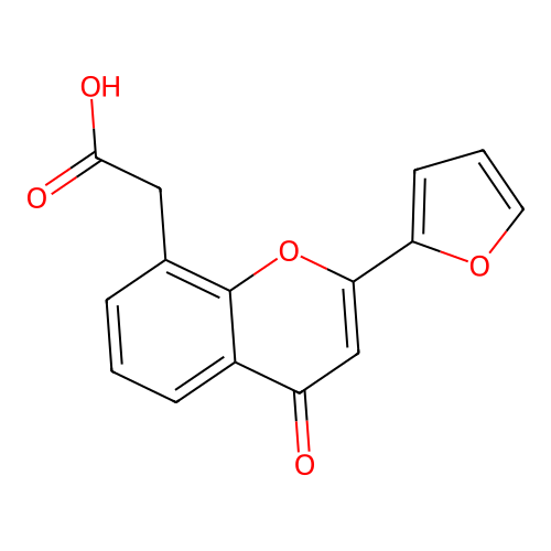 4H-1-Benzopyran-8-acetic acid, 2-(2-furanyl)-4-oxo- structure