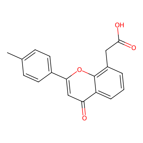 4H-1-Benzopyran-8-acetic acid, 2-(4-methylphenyl)-4-oxo- structure