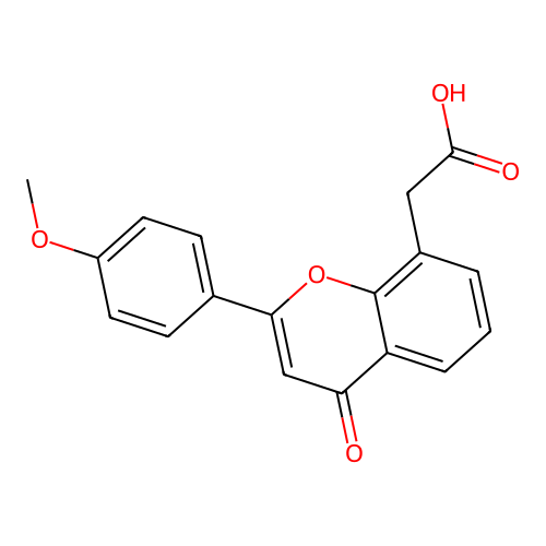 4H-1-Benzopyran-8-acetic acid, 2-(4-methoxyphenyl)-4-oxo- structure
