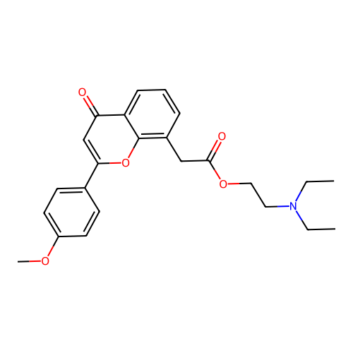 2-(Diethylamino)ethyl 2-[2-(4-methoxyphenyl)-4-oxochromen-8-yl]acetate structure