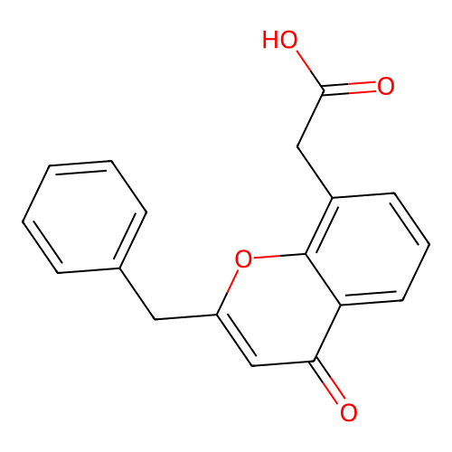 (2-Benzyl-4-oxo-4H-1-benzopyran-8-yl)acetic acid structure