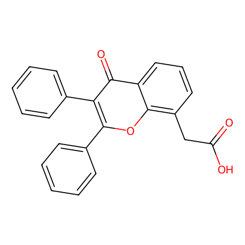 (4-Oxo-2,3-diphenyl-4H-1-benzopyran-8-yl)acetic acid structure