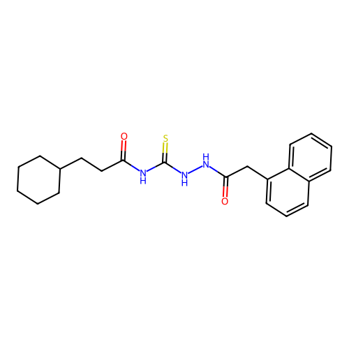 1-Naphthaleneacetic acid, 2-[[(3-cyclohexyl-1-oxopropyl)amino]thioxomethyl]hydrazide structure