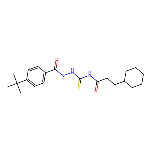 4-(1,1-Dimethylethyl)benzoic acid 2-[[(3-cyclohexyl-1-oxopropyl)amino]thioxomethyl]hydrazide structure