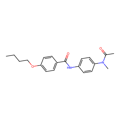 N-{4-[acetyl(methyl)amino]phenyl}-4-butoxybenzamide structure
