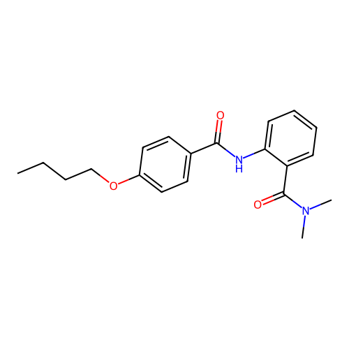 2-[(4-butoxybenzoyl)amino]-N,N-dimethylbenzamide structure