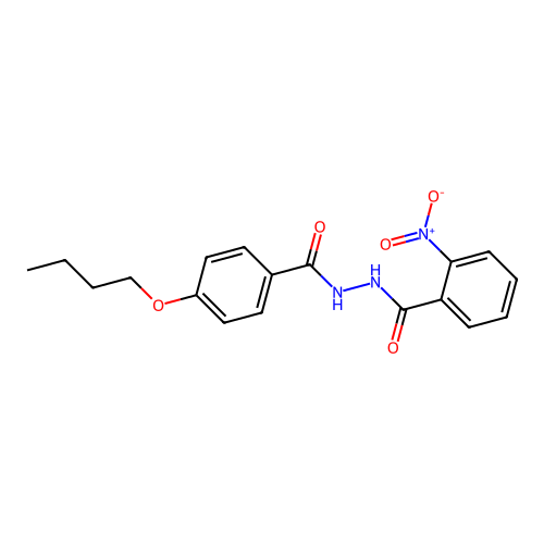 N'-(4-butoxybenzoyl)-2-nitrobenzohydrazide structure
