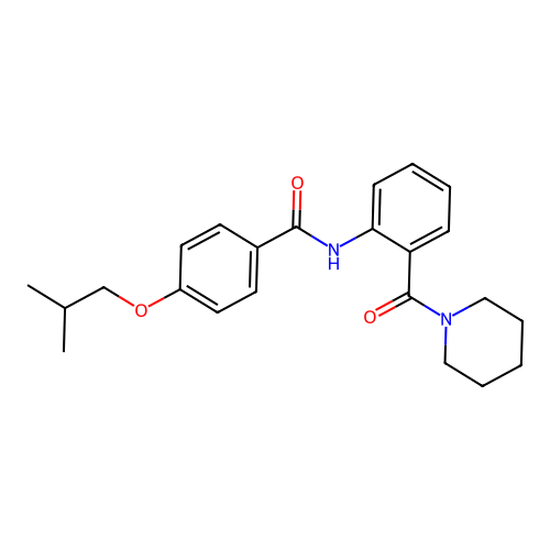 4-isobutoxy-N-[2-(1-piperidinylcarbonyl)phenyl]benzamide structure