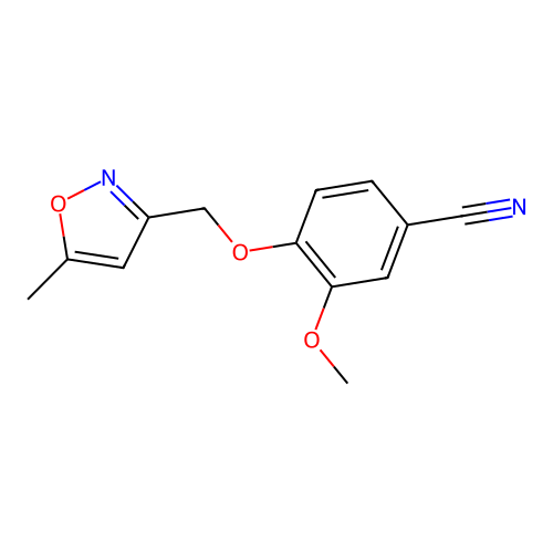 3-Methoxy-4-((5-methylisoxazol-3-yl)methoxy)benzonitrile structure
