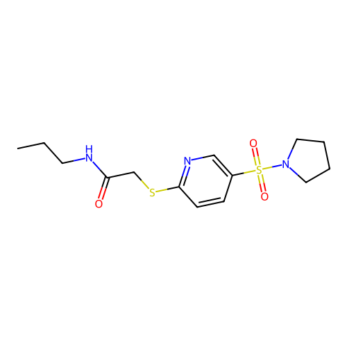 N-Propyl-2-{[5-(1-pyrrolidinylsulfonyl)-2-pyridinyl]sulfanyl}acetamide structure