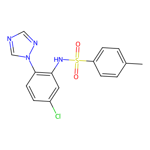 N-[5-chloro-2-(1,2,4-triazol-1-yl)phenyl]-4-methylbenzenesulfonamide structure