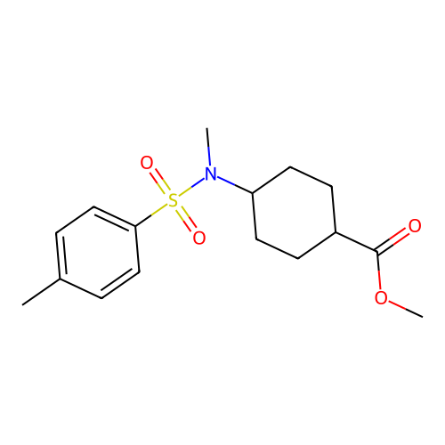Methyl 4-[methyl-(4-methylphenyl)sulfonylamino]cyclohexane-1-carboxylate structure