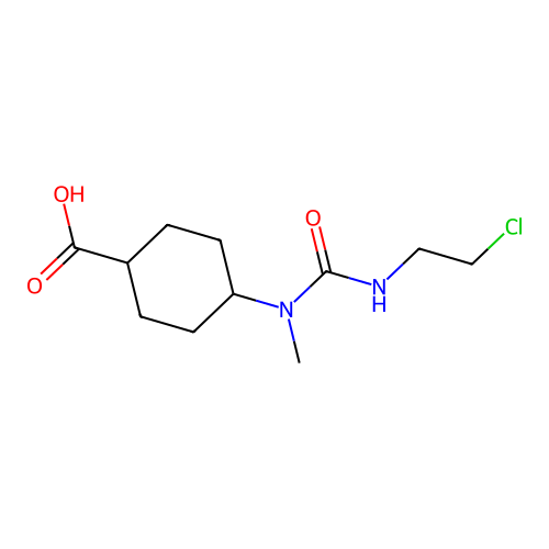 4-[2-Chloroethylcarbamoyl(methyl)amino]cyclohexane-1-carboxylic acid structure