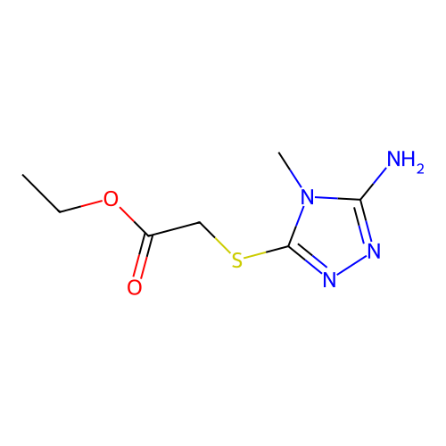 Ethyl 2-[(5-amino-4-methyl-1,2,4-triazol-3-yl)sulfanyl]acetate structure