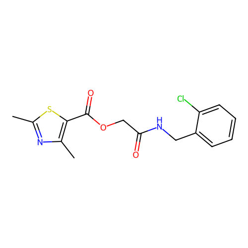 [2-[(2-chlorophenyl)methylamino]-2-oxoethyl] 2,4-dimethyl-1,3-thiazole-5-carboxylate structure