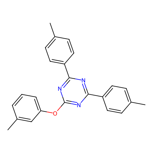 2-(3-Methylphenoxy)-4,6-bis(4-methylphenyl)-1,3,5-triazine structure