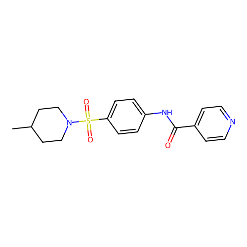 N-{4-[(4-methylpiperidin-1-yl)sulfonyl]phenyl}pyridine-4-carboxamide structure
