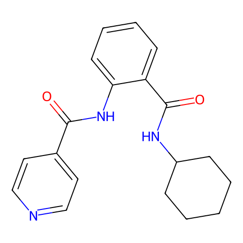 N-[2-(cyclohexylcarbamoyl)phenyl]pyridine-4-carboxamide structure