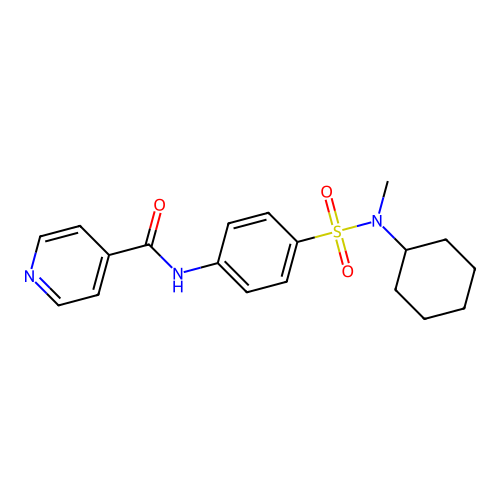 N-[4-[cyclohexyl(methyl)sulfamoyl]phenyl]pyridine-4-carboxamide structure