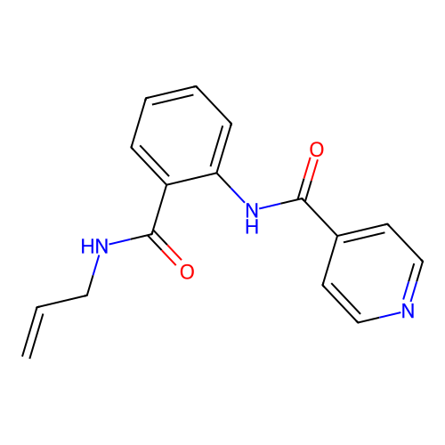 N-[2-(prop-2-enylcarbamoyl)phenyl]pyridine-4-carboxamide structure