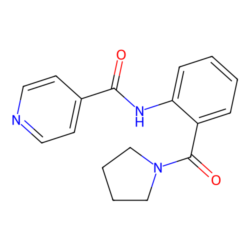 N-[2-(pyrrolidine-1-carbonyl)phenyl]pyridine-4-carboxamide structure
