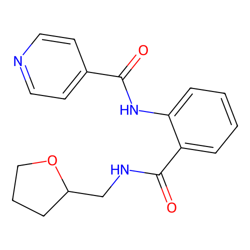 N-[2-(oxolan-2-ylmethylcarbamoyl)phenyl]pyridine-4-carboxamide structure