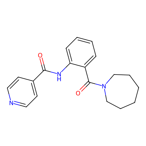 N-[2-(1-azepanylcarbonyl)phenyl]isonicotinamide structure