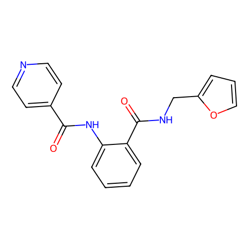 N-[2-(furan-2-ylmethylcarbamoyl)phenyl]pyridine-4-carboxamide structure