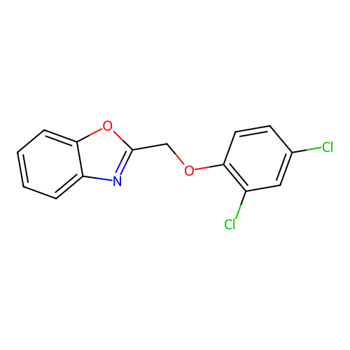 2-[(2,4-Dichlorophenoxy)methyl]-1,3-benzoxazole structure