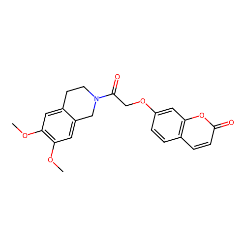 7-(2-(6,7-dimethoxy-3,4-dihydroisoquinolin-2(1H)-yl)-2-oxoethoxy)-2H-chromen-2-one structure