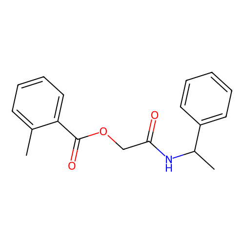 2-Oxo-2-((1-phenylethyl)amino)ethyl 2-methylbenzoate structure